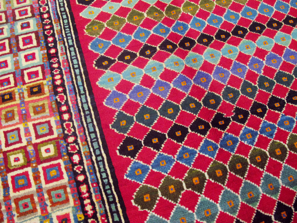 Vintage Persian Mashad Modernist Carpet, No.23914 - Staging