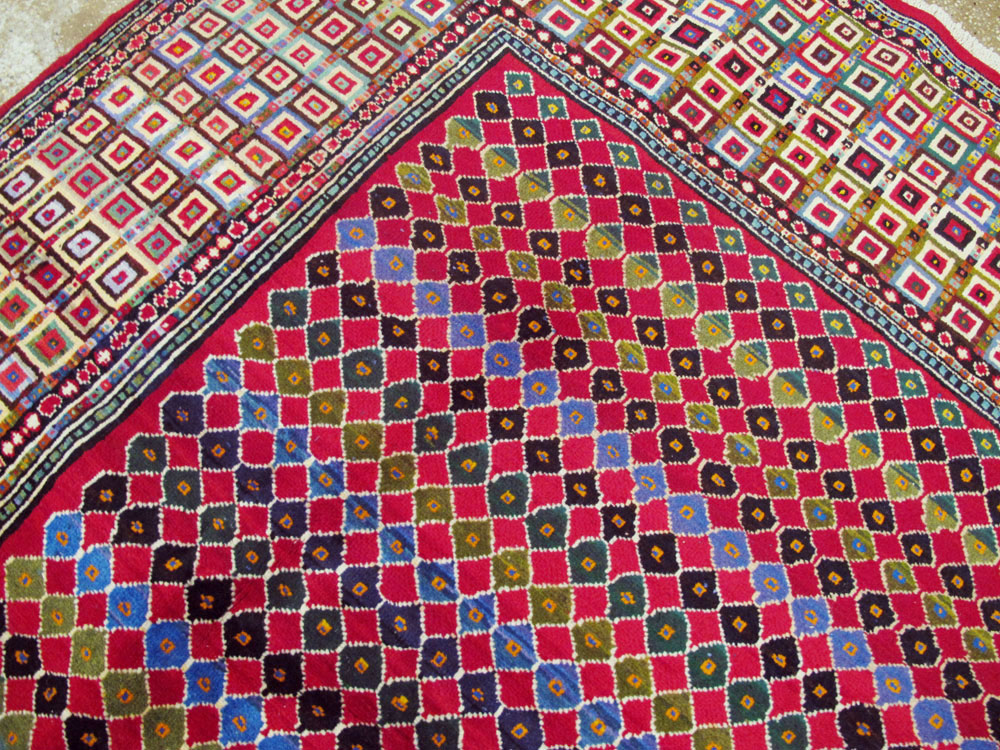 Vintage Persian Mashad Modernist Carpet, No.23914 - Staging