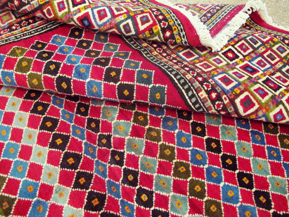 Vintage Persian Mashad Modernist Carpet, No.23914 - Staging