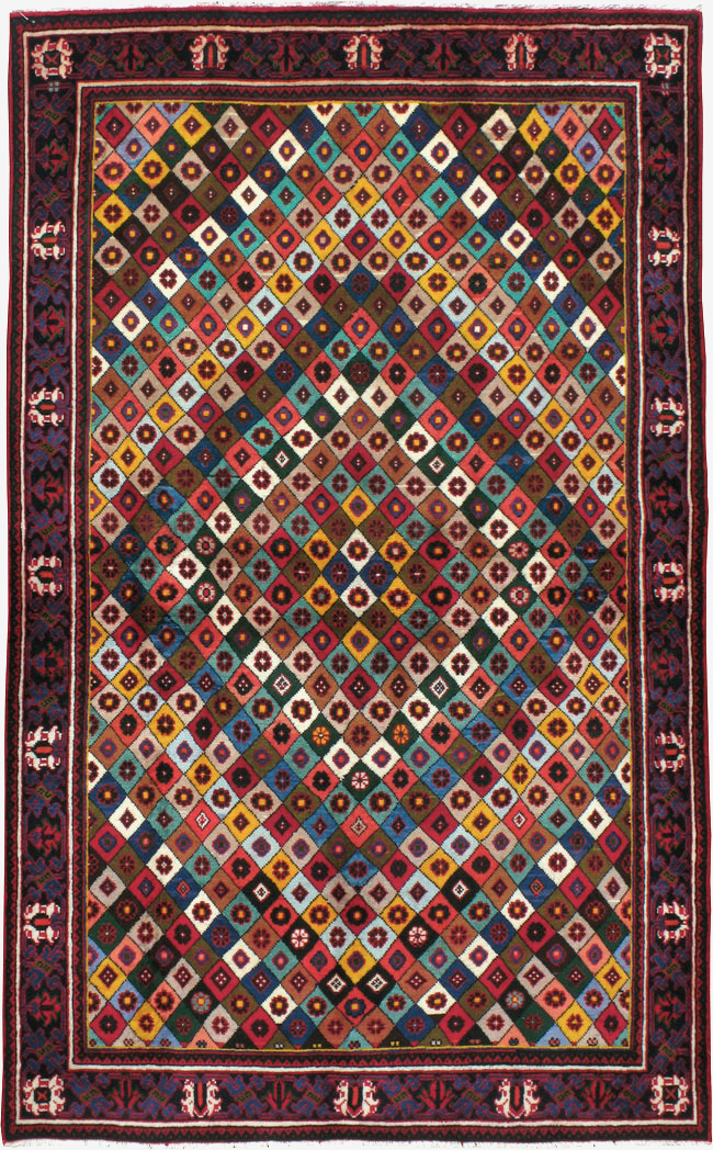 Vintage Persian Joshegan Rug, No.23916 - Staging