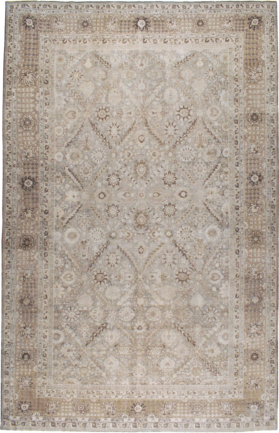 Antique Persian Tabriz Large Carpet, No.23918 - Staging