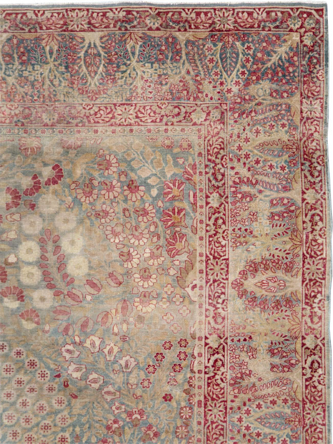 Antique Persian Lavar Kerman Gallery Carpet, No.23919 - Staging