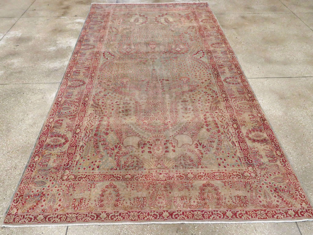 Antique Persian Lavar Kerman Gallery Carpet, No.23919 - Staging