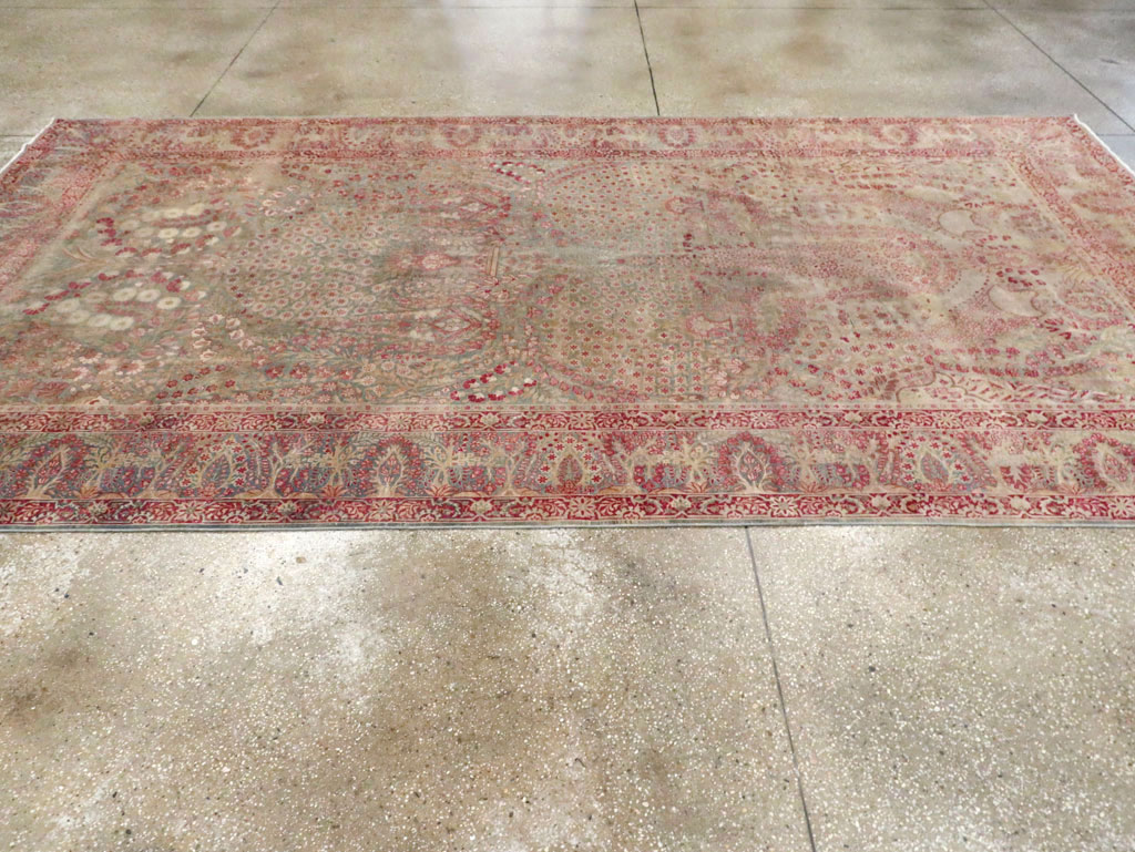 Antique Persian Lavar Kerman Gallery Carpet, No.23919 - Staging