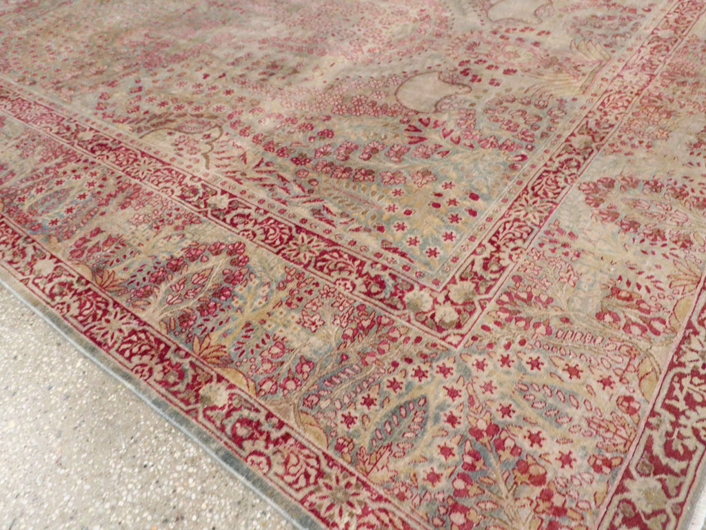 Antique Persian Lavar Kerman Gallery Carpet, No.23919 - Staging