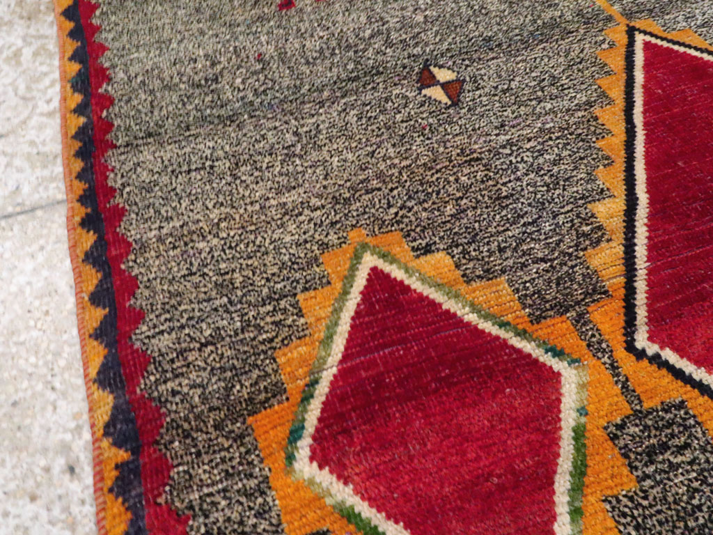 Vintage Persian Gabbeh Rug, No.23928 - Staging