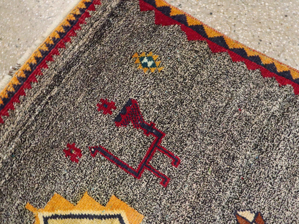 Vintage Persian Gabbeh Rug, No.23928 - Staging