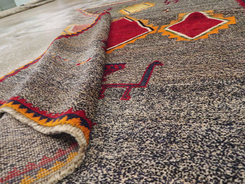 Vintage Persian Gabbeh Rug, No.23928 - Staging