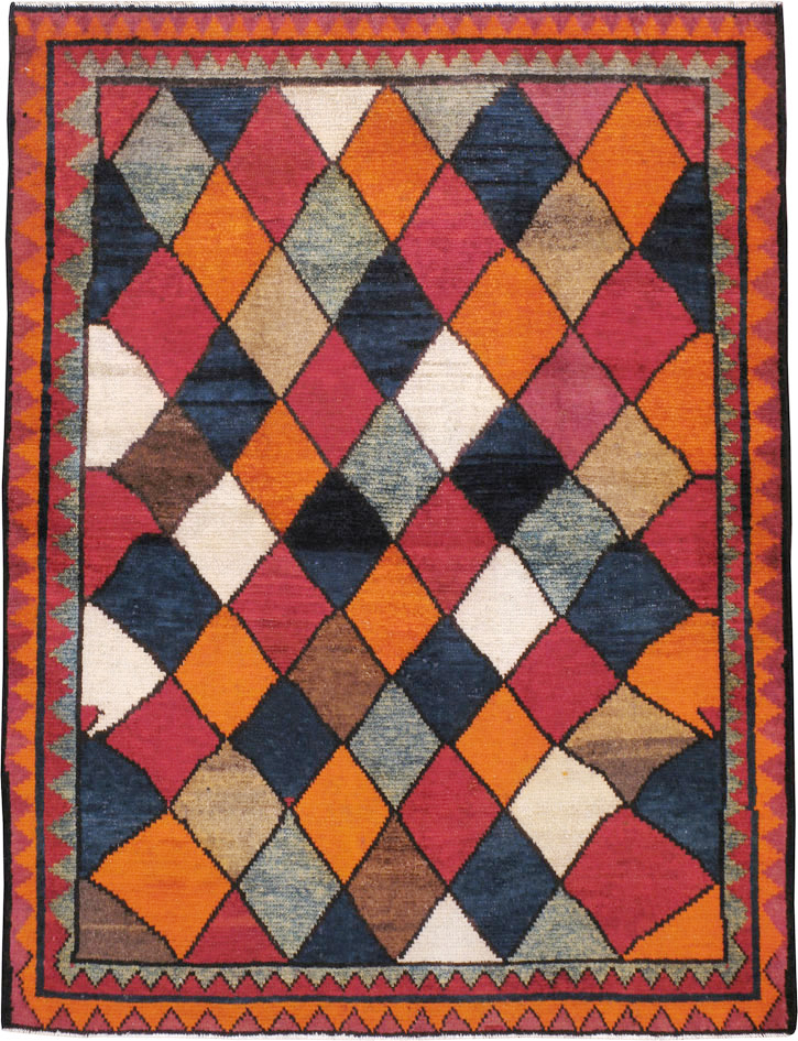 Vintage Persian Gabbeh Rug, No.23929 - Staging