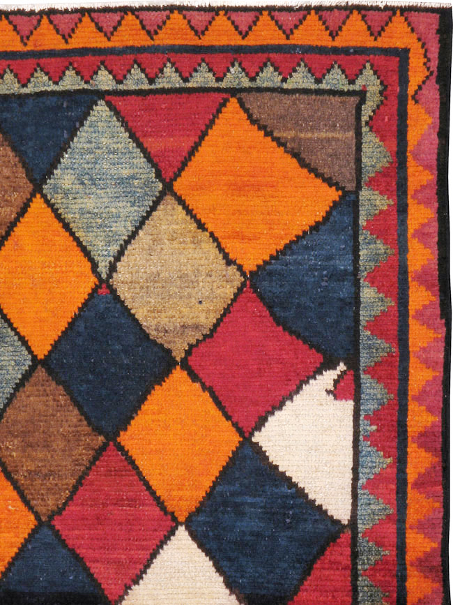 Vintage Persian Gabbeh Rug, No.23929 - Staging