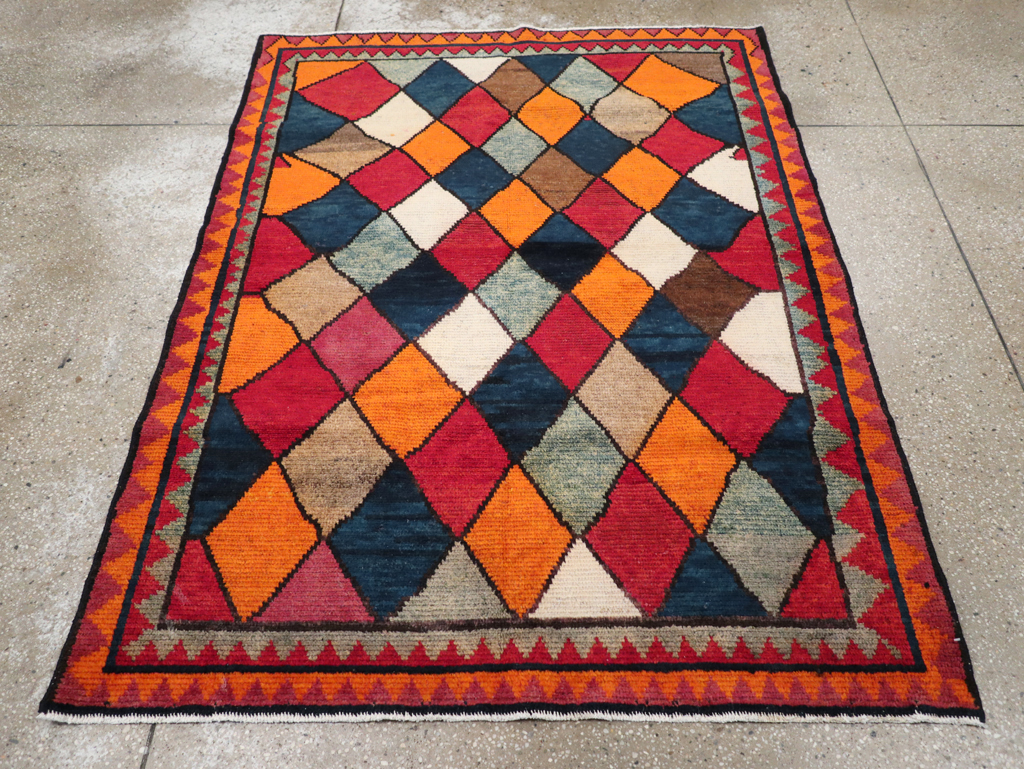 Vintage Persian Gabbeh Rug, No.23929 - Staging