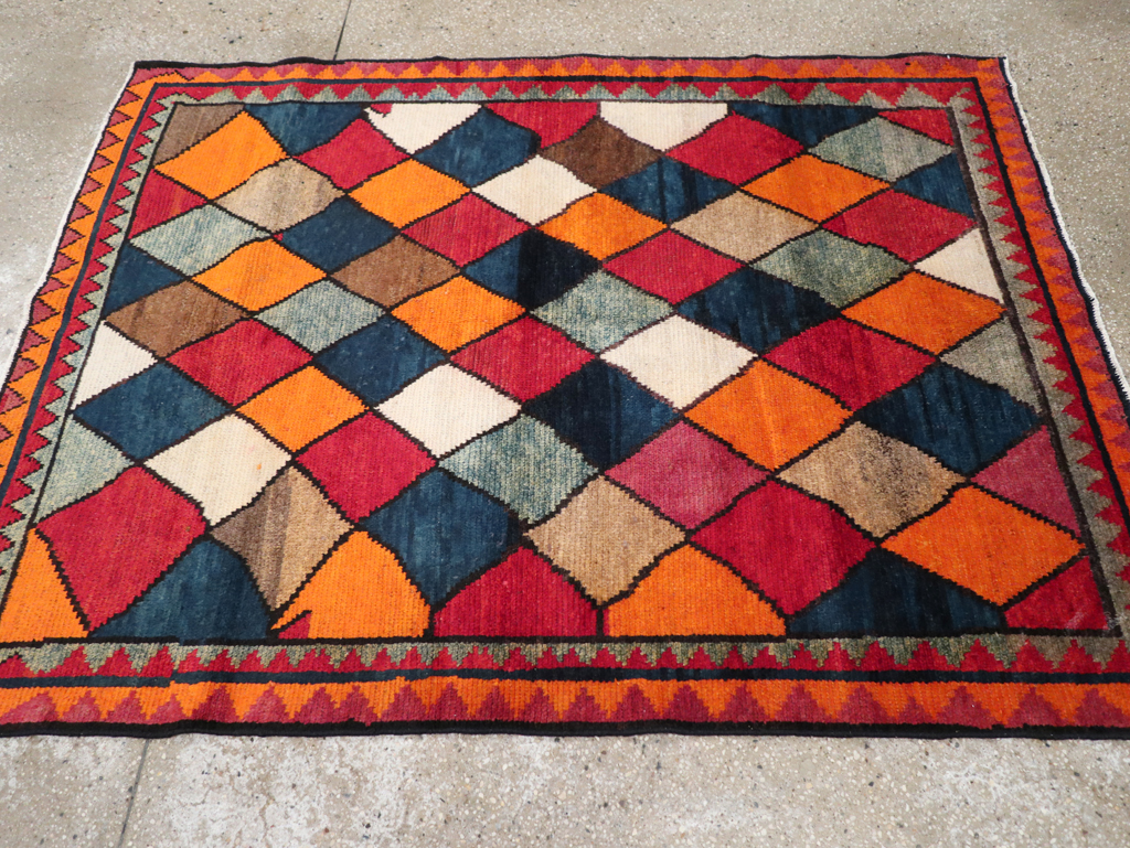 Vintage Persian Gabbeh Rug, No.23929 - Staging