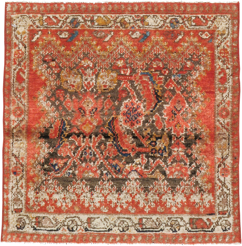 Antique Persian Malayer Square Rug (Pair: 1 of 2), No.23959 - Staging
