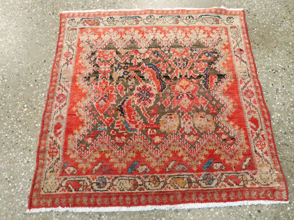 Antique Persian Malayer Square Rug (Pair: 1 of 2), No.23959 - Staging