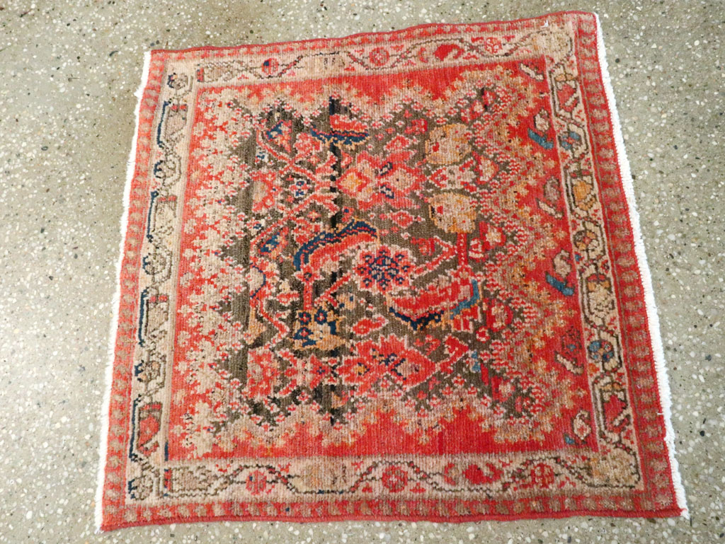 Antique Persian Malayer Square Rug (Pair: 1 of 2), No.23959 - Staging