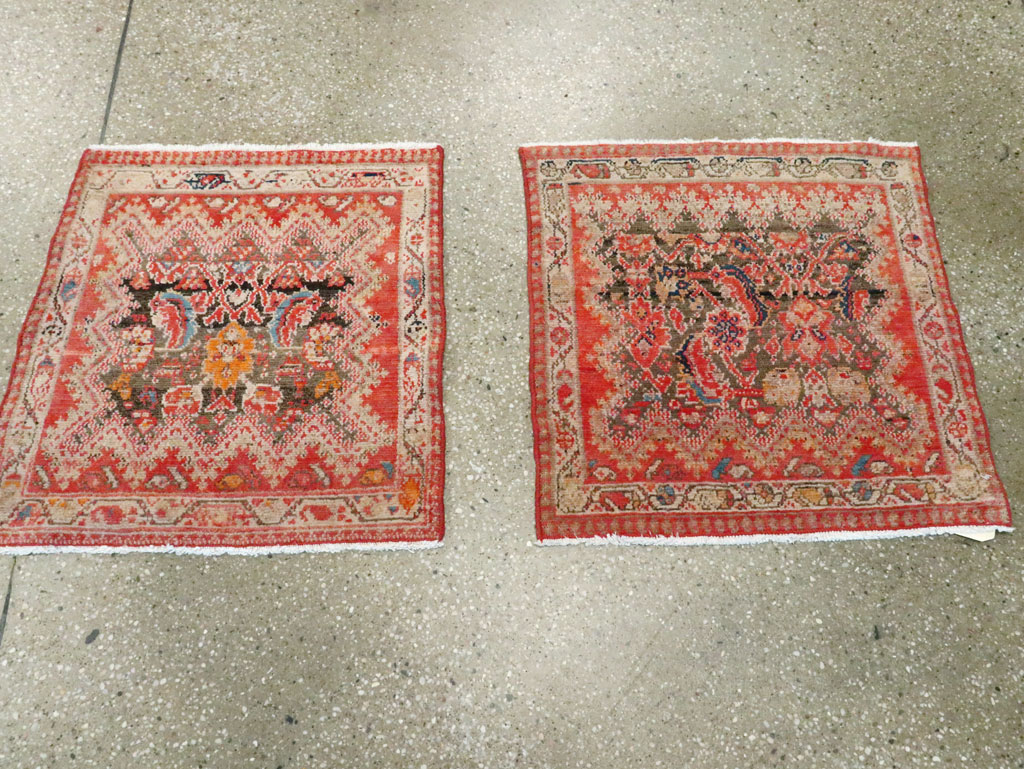 Antique Persian Malayer Square Rug (Pair: 1 of 2), No.23959 - Staging