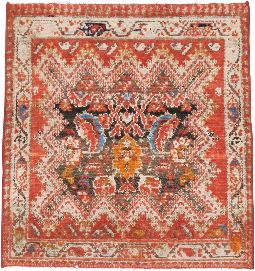 Antique Persian Malayer Square Rug (Pair: 2 of 2), No.23960 - Staging