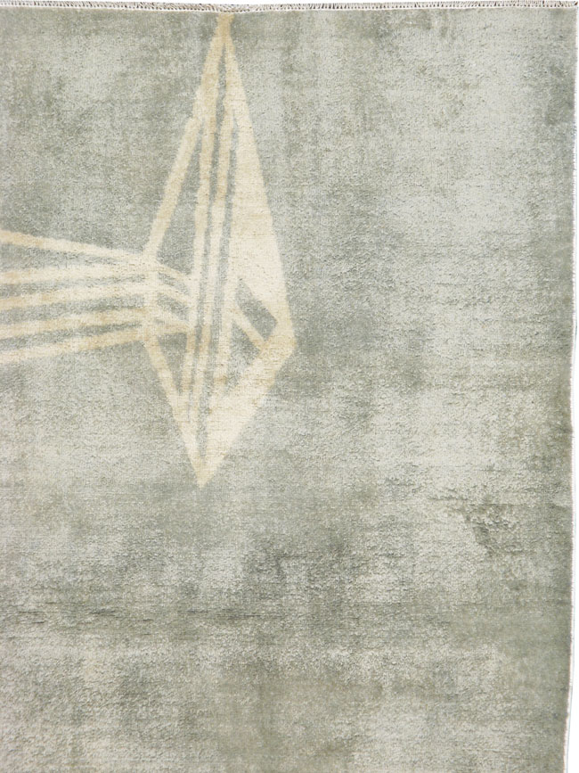 Vintage Persian Mashad Modernist Rug, No.23966 - Staging