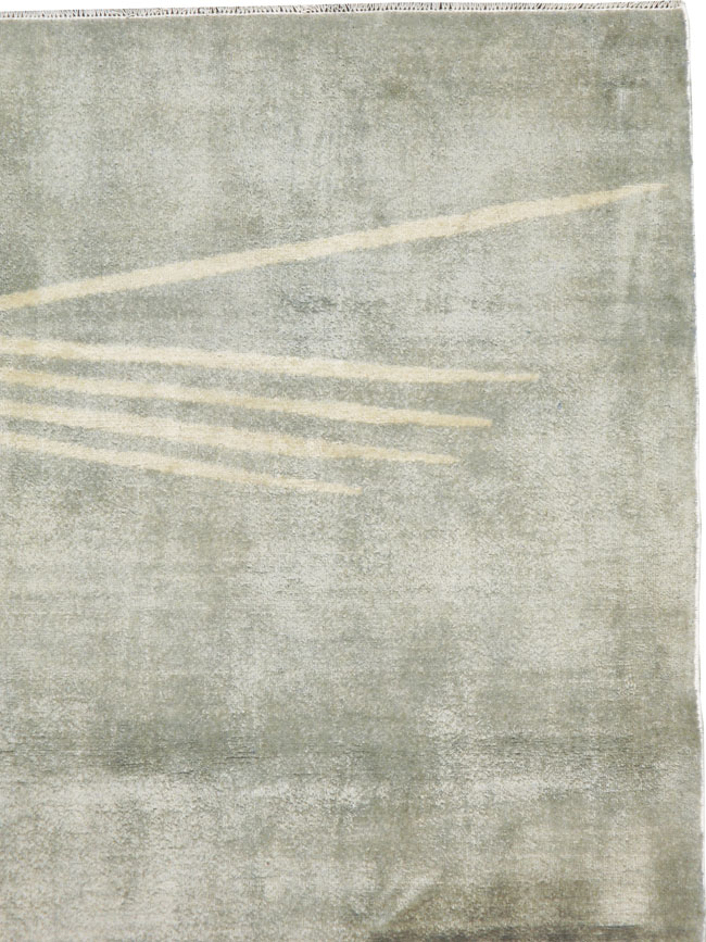 Vintage Persian Mashad Modernist Rug, No.23966 - Staging