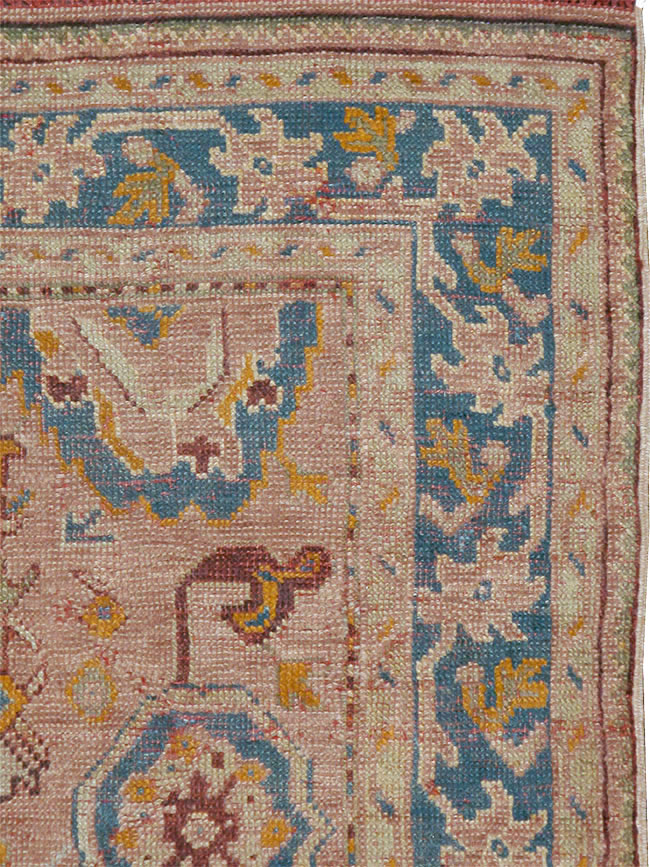 Antique Turkish Oushak Square Rug, No.23998 - Staging