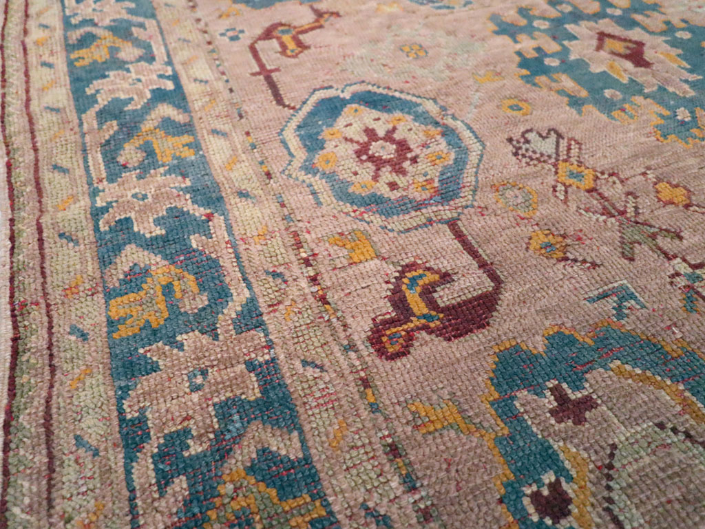 Antique Turkish Oushak Square Rug, No.23998 - Staging