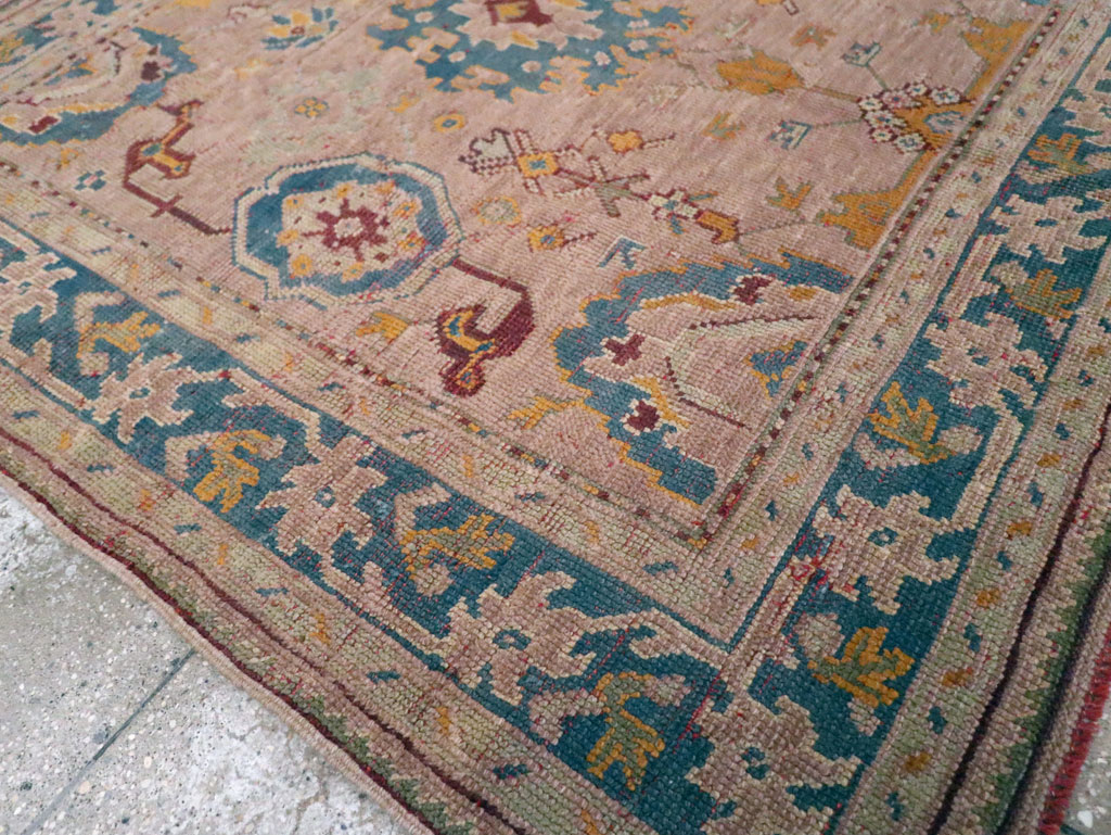 Antique Turkish Oushak Square Rug, No.23998 - Staging