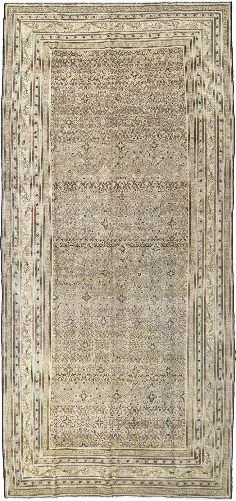 Antique Persian Malayer Gallery Carpet, No.24000 - Staging