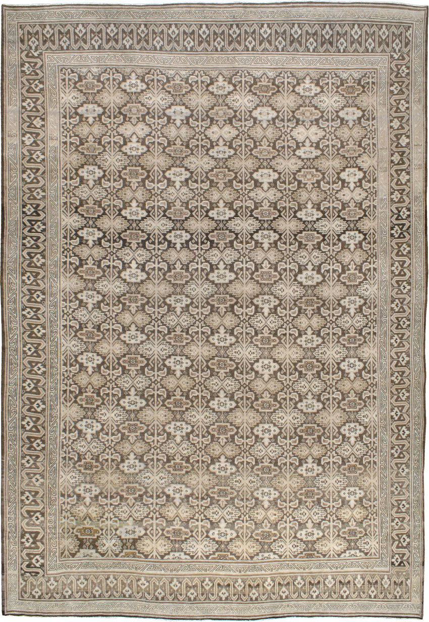 Vintage Persian Mashad Carpet, No.24004 - Staging