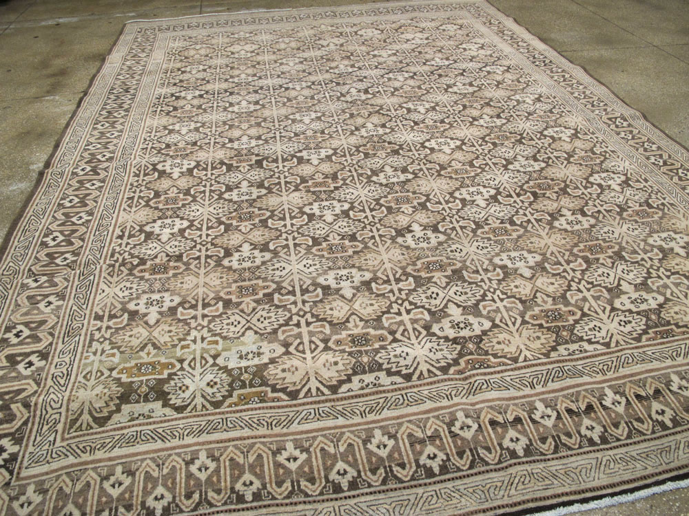 Vintage Persian Mashad Carpet, No.24004 - Staging