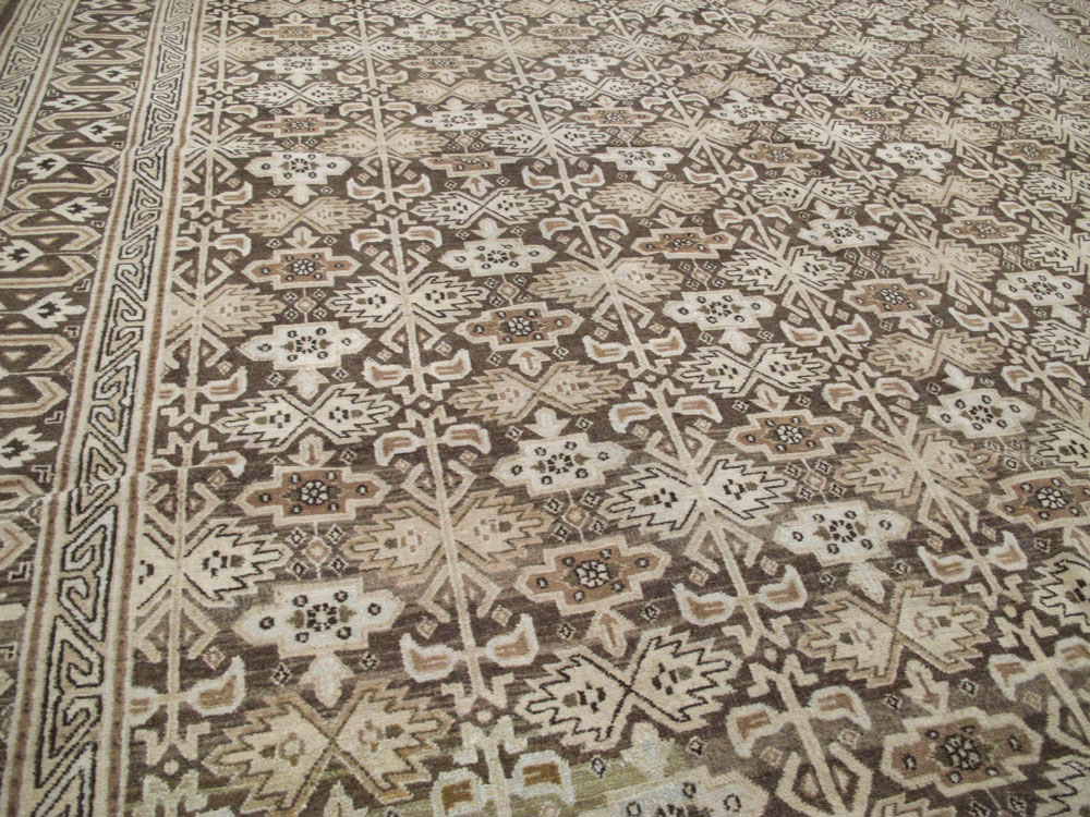 Vintage Persian Mashad Carpet, No.24004 - Staging