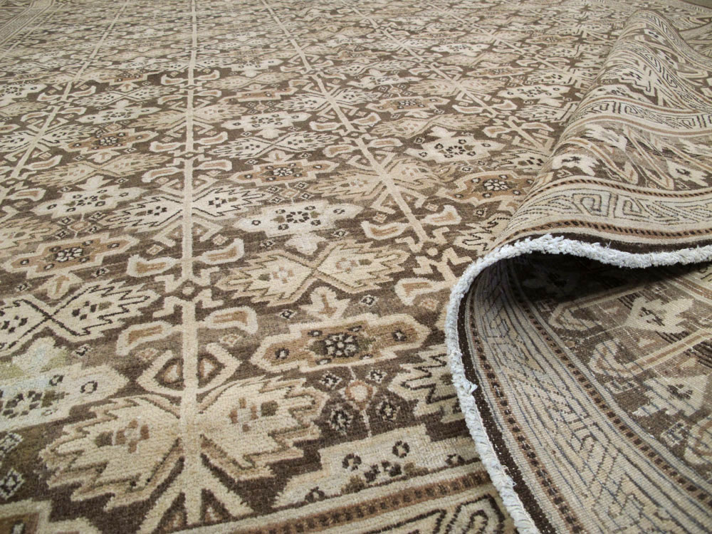 Vintage Persian Mashad Carpet, No.24004 - Staging