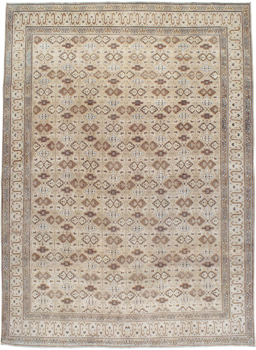 Vintage Persian Mashad Carpet, No.24005 - Staging