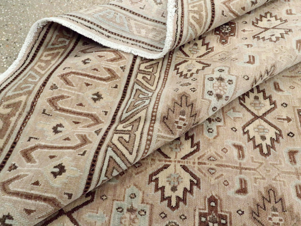 Vintage Persian Mashad Carpet, No.24005 - Staging