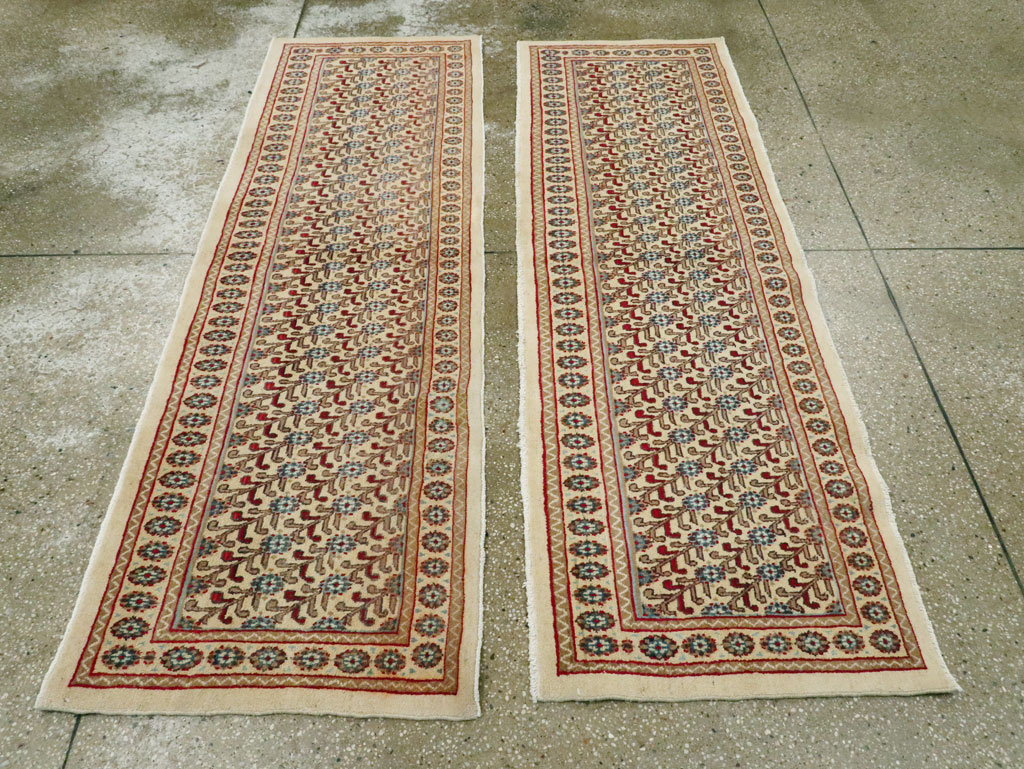 Vintage Persian Mashad Runner (Pair: 2 of 2), No.24007 - Staging