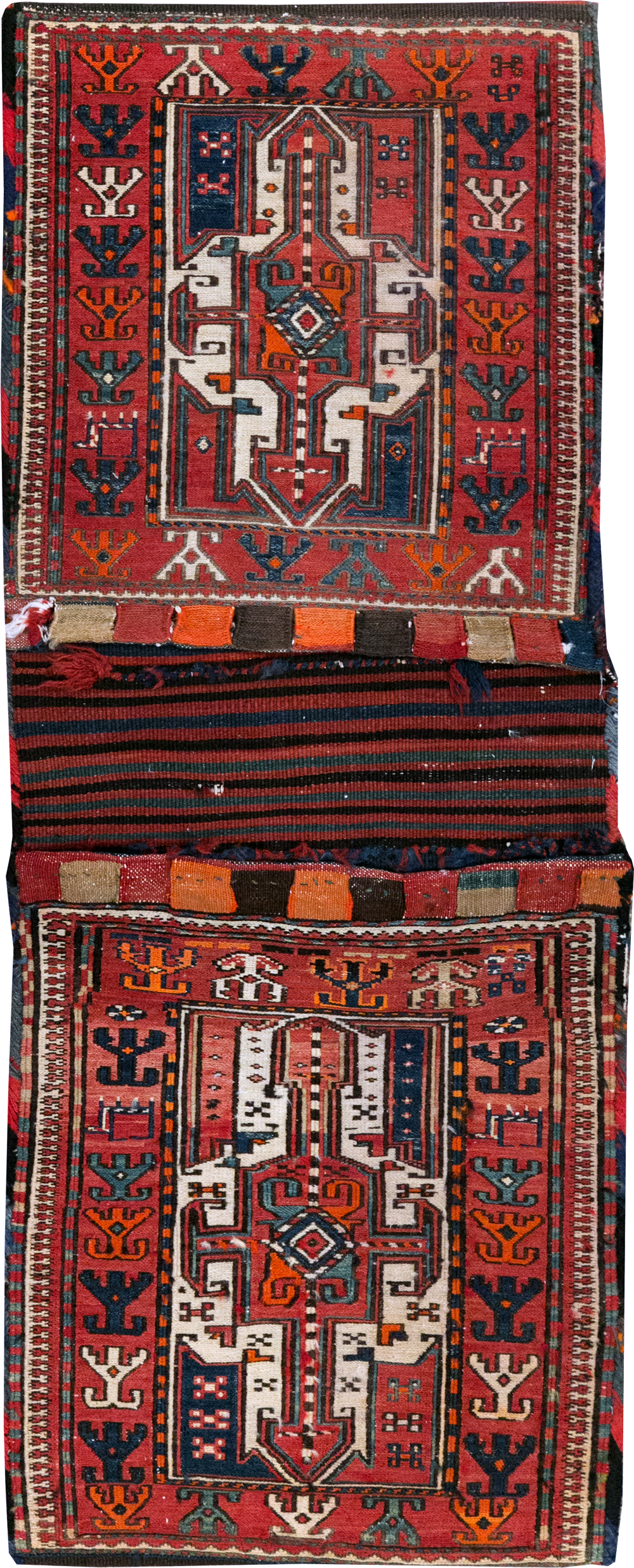 Vintage Persian Shahsavan Soumak Bag Face, No.24012 - Staging