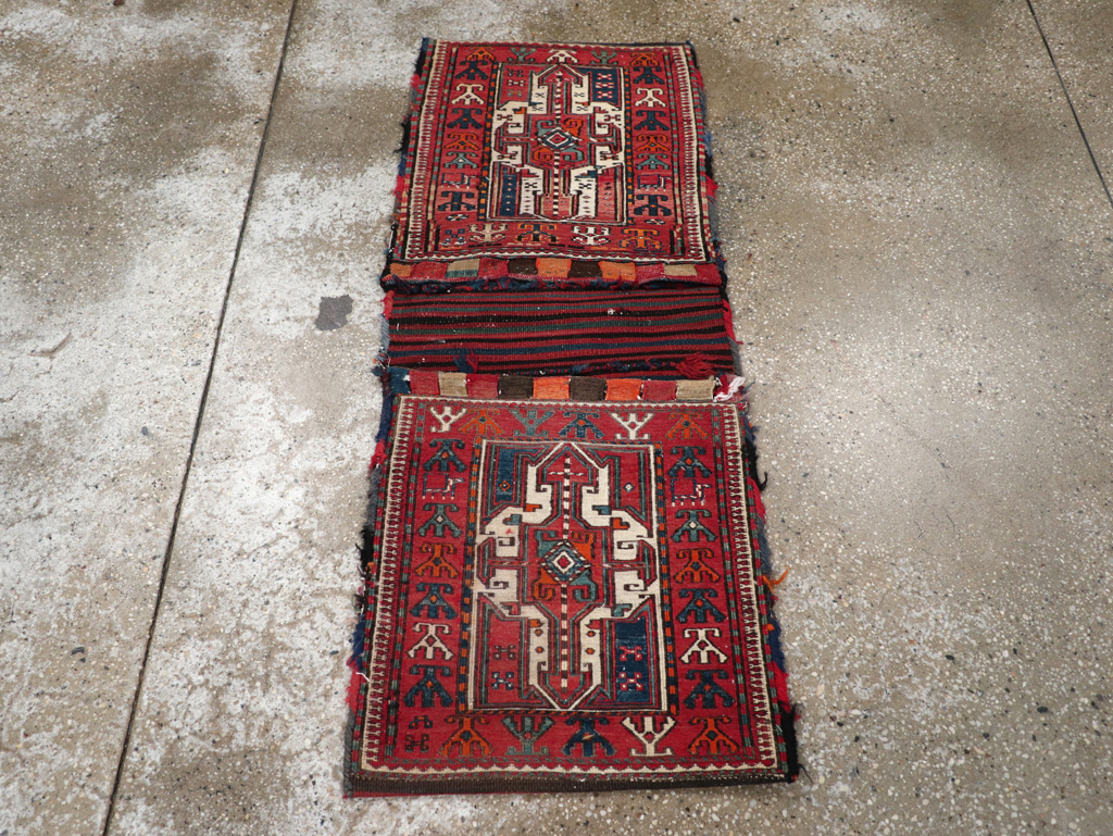 Vintage Persian Shahsavan Soumak Bag Face, No.24012 - Staging