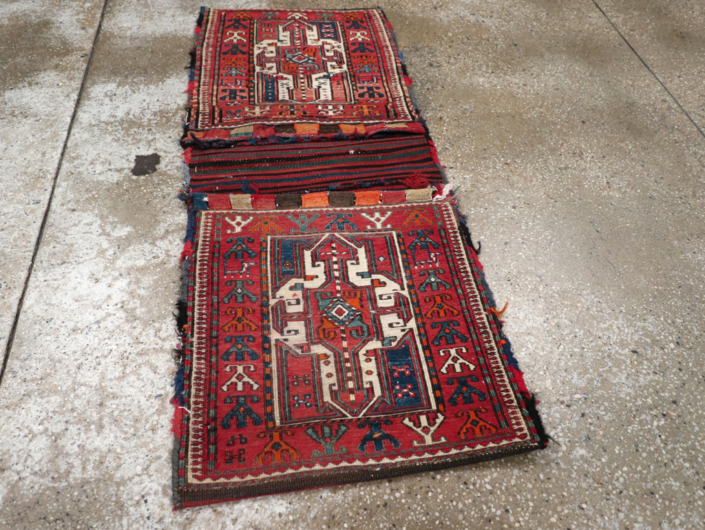 Vintage Persian Shahsavan Soumak Bag Face, No.24012 - Staging