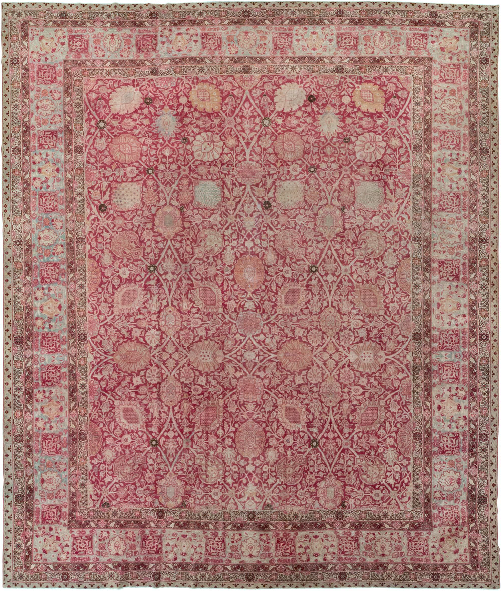 Antique Persian Tabriz Large Room Size Carpet, No.24018 - Staging