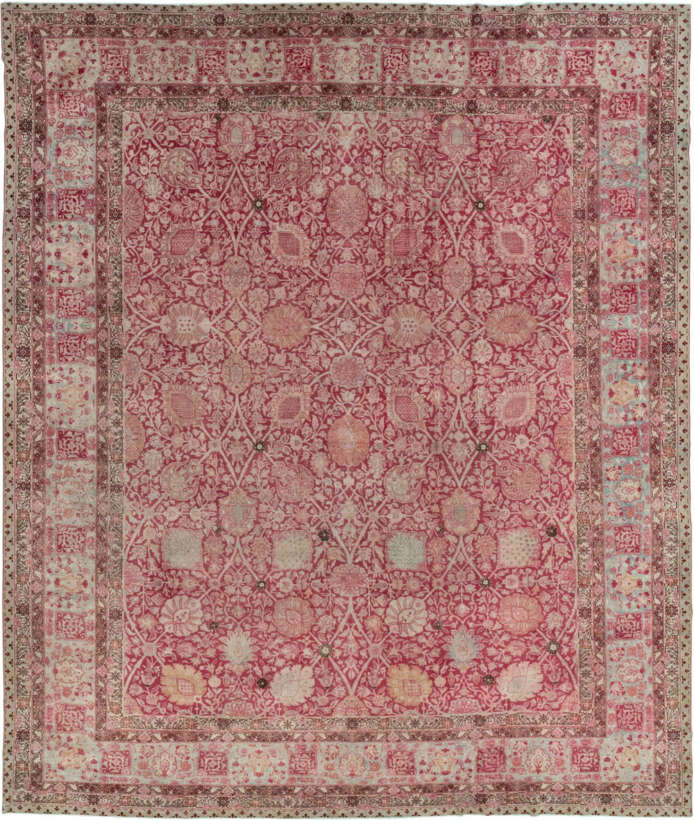 Antique Persian Tabriz Large Room Size Carpet, No.24018 - Staging