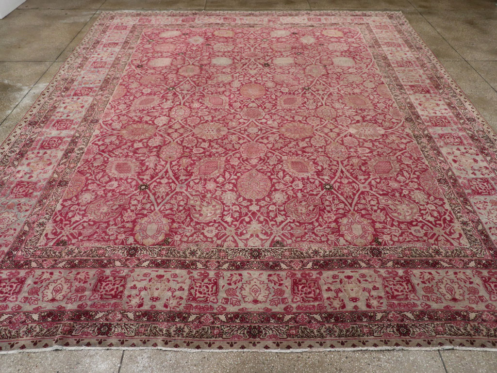 Antique Persian Tabriz Large Room Size Carpet, No.24018 - Staging