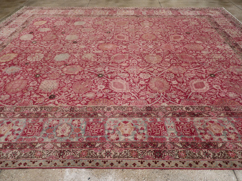 Antique Persian Tabriz Large Room Size Carpet, No.24018 - Staging