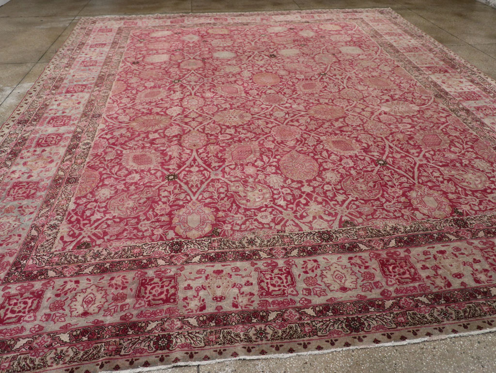 Antique Persian Tabriz Large Room Size Carpet, No.24018 - Staging