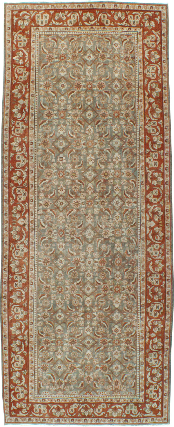 Antique Persian Mahal Gallery Carpet, No.24019 - Staging
