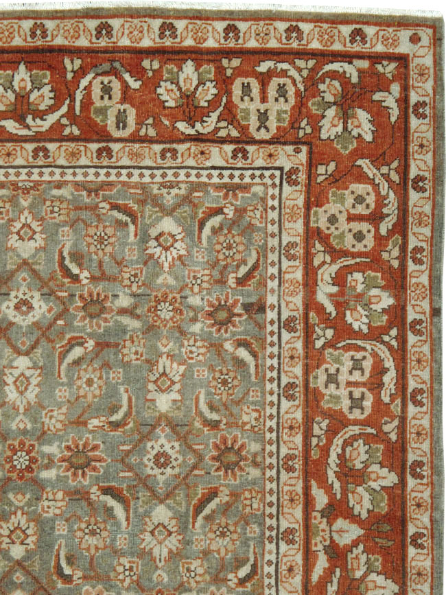 Antique Persian Mahal Gallery Carpet, No.24019 - Staging