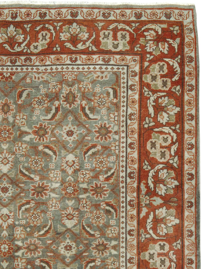 Antique Persian Mahal Gallery Carpet, No.24019 - Staging