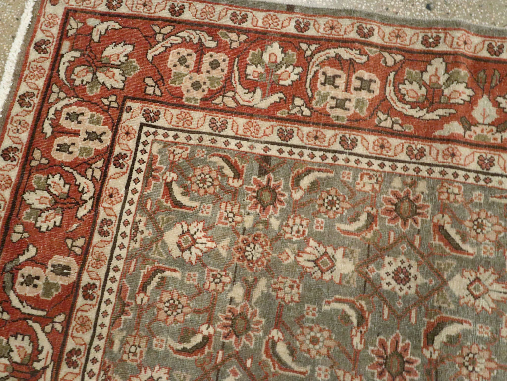 Antique Persian Mahal Gallery Carpet, No.24019 - Staging