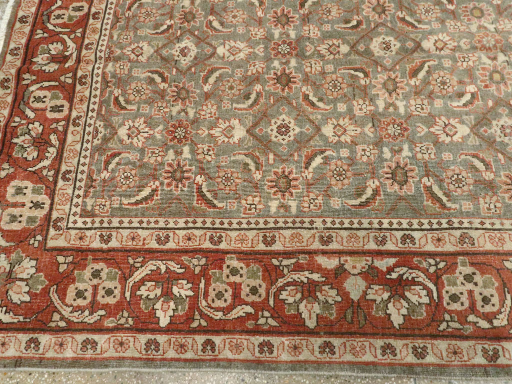 Antique Persian Mahal Gallery Carpet, No.24019 - Staging