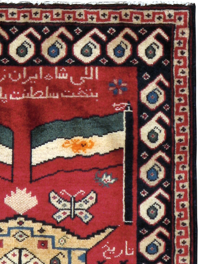 Vintage Persian Tabriz Pictorial Rug (Pair: 1 of 2), No.24028 - Staging