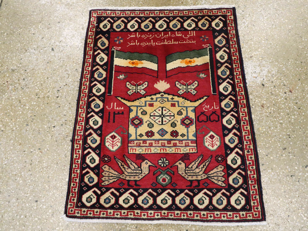 Vintage Persian Tabriz Pictorial Rug (Pair: 1 of 2), No.24028 - Staging