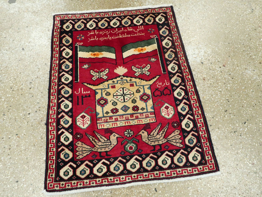 Vintage Persian Tabriz Pictorial Rug (Pair: 1 of 2), No.24028 - Staging